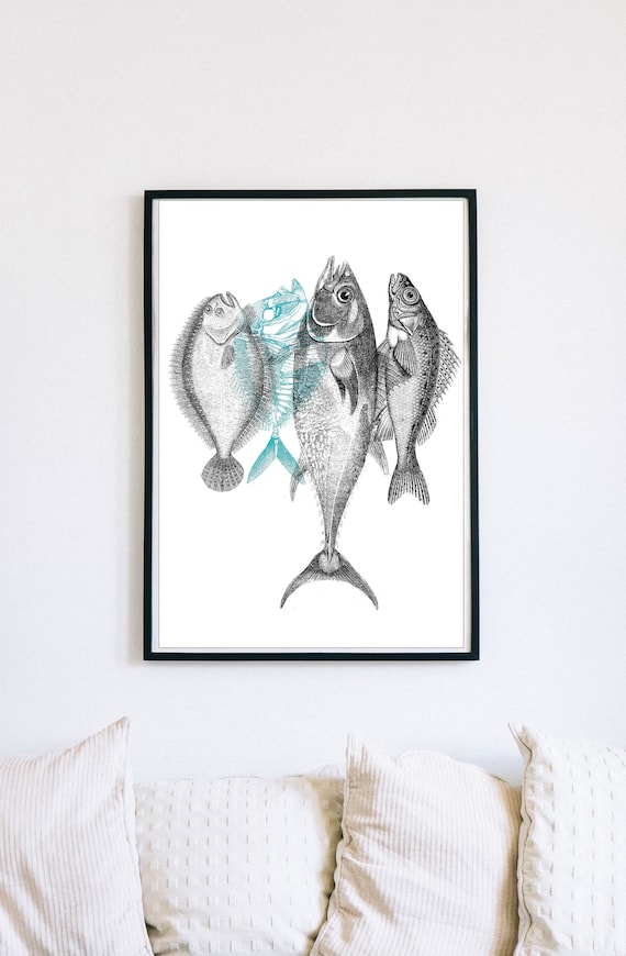 Screen printed poster  "FISH"