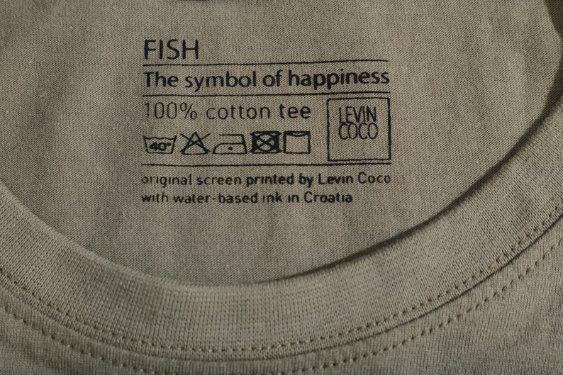 Screen printed graphic on T-shirt FISH & CIRCLE image 9