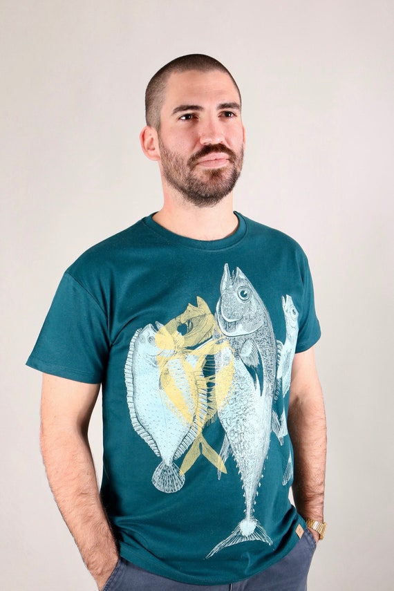 Screen printed graphic on T-shirt - "FISH No.1"