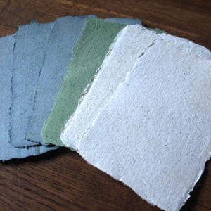 Handmade deckle edge paper, color mix, set of 6, A6