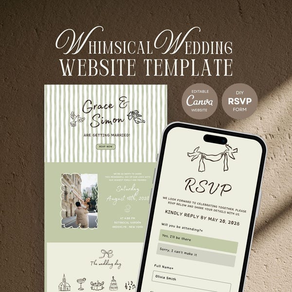 Whimsical Wedding Website - Etsy