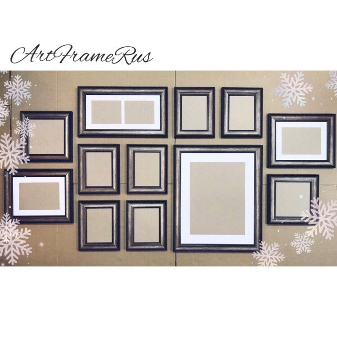 GALERIE WALL Wall Art Décor Set of 12 Frames Old silver Frames Etsy