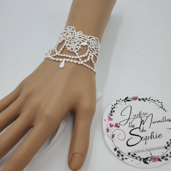 bracelets dentelle Rosa  blanc off