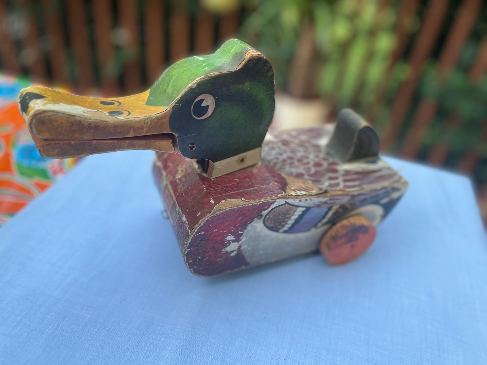 Vintage SnapQuack Duck Wooden Pull Toy 141 1940s50s Etsy