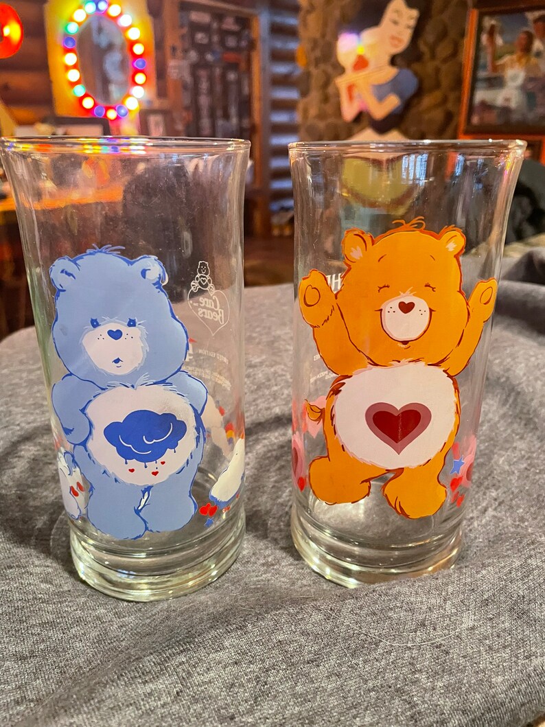RARE RARE Care Bears Glasses Pizza Hut Collector Series Etsy