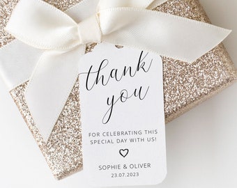 Minimalist Wedding Favor Tag, Modern Thank You Tag Template, Printable Favour Tag, INSTANT DOWNLOAD #I11