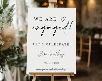 Minimalist Engagement Party Welcome Sign, Modern Engagement Party Sign, Engagement Celebration Editable Template INSTANT DOWNLOAD #EP2