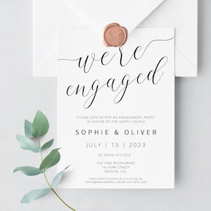 Minimalist Engagement Party Invitation Template, Simple Modern Engagement Invite, DIGITAL DOWNLOAD #I11