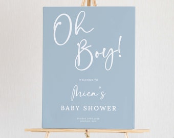 Baby Shower Welcome Sign | Blue Boy Baby Shower Theme | Printable & Editable Template #LC08