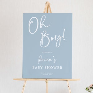 Baby Shower Welcome Sign | Blue Boy Baby Shower Theme | Printable & Editable Template #LC08