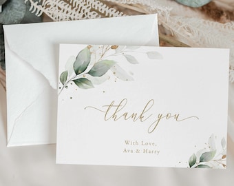 Greenery Boho Thank You Card Template | Instant Download #LC04