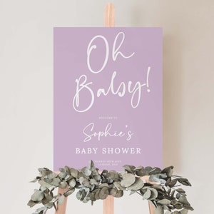 Lavender Baby Shower Welcome Sign | Purple Lilac Baby Shower Theme | Printable & Editable Template #LC18