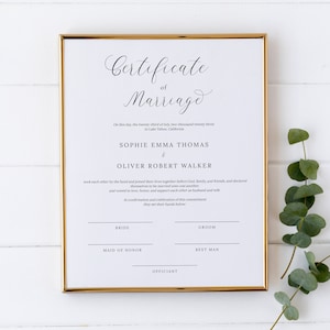 Minimalistische Heiratsurkunde Andenken Vorlage #I11