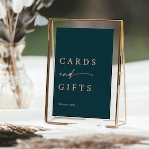Bewerkbare kaarten en geschenken teken sjabloon, Marine & gouden bruiloft teken, verjaardagsfeestje teken, babyshower, pensioen partij INSTANT DOWNLOAD #S2