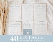 Blue Baby Shower Games Bundle | Editable & Printable Games | Instant Download #LC20