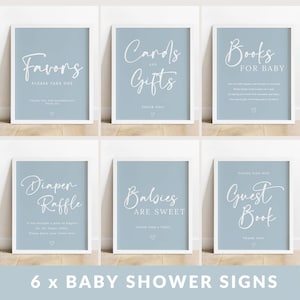 Light Blue Baby Shower Table Sign Template | Blue Boy Baby Shower Signs | Guest Book, Cards & Gifts, Favor Sign | Instant Download #LC08