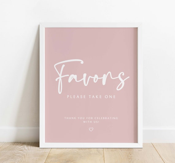 Baby Pink Favors Sign Baby Shower Favors Sign Template Baby Etsy UK