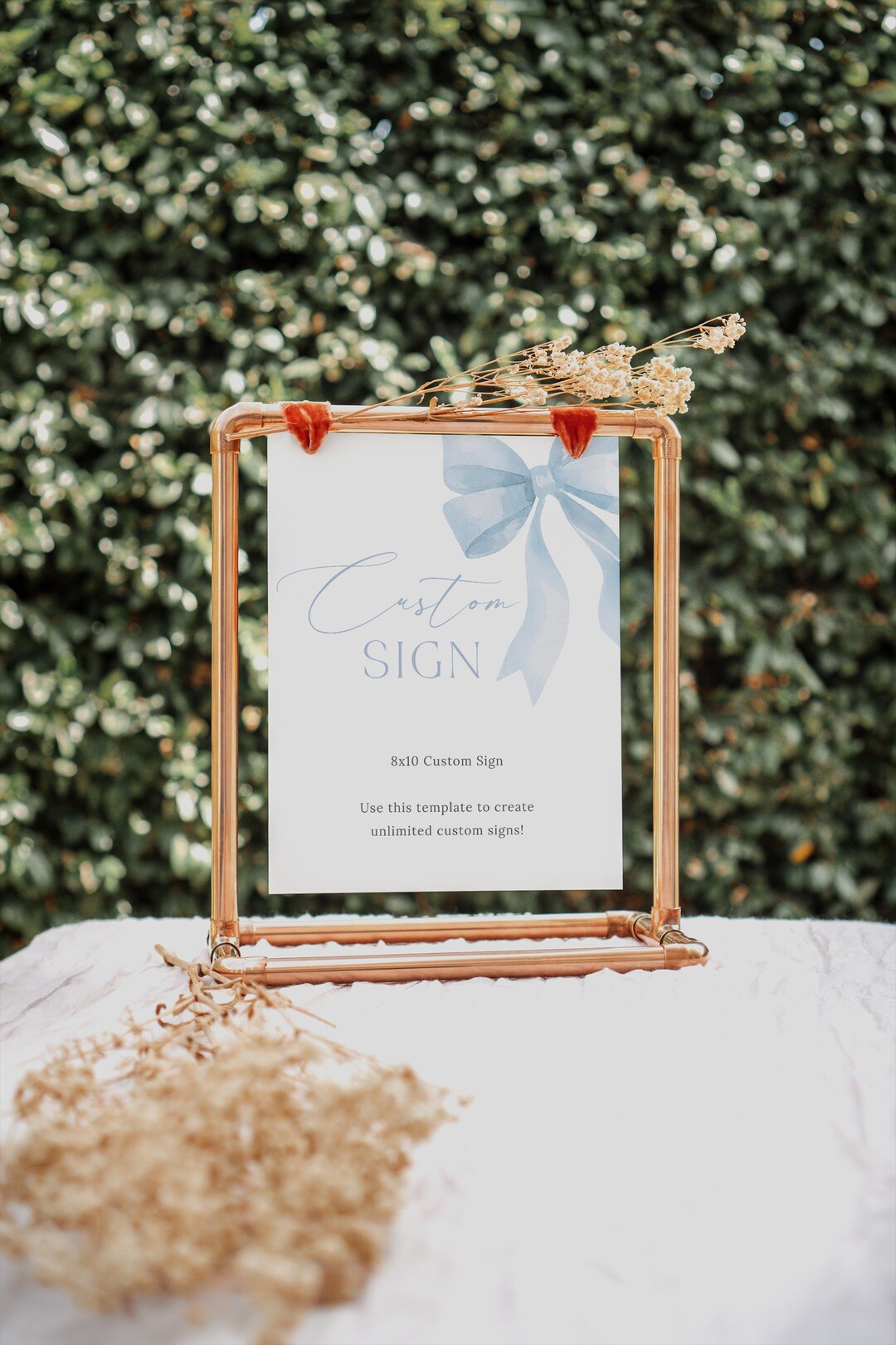 Baby Shower Custom Sign, Blue Bow Baby Shower Table Sign, Blue Bow 1st ...