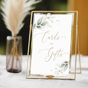 Boho kaarten & geschenken teken sjabloon, eucalyptus bewerkbare bruiloft teken, verjaardagsfeestje teken, baby shower, pensioen partij INSTANT DOWNLOAD #S9