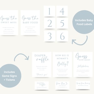 Blue Baby Shower Games Bundle | Editable & Printable Games | Instant ...