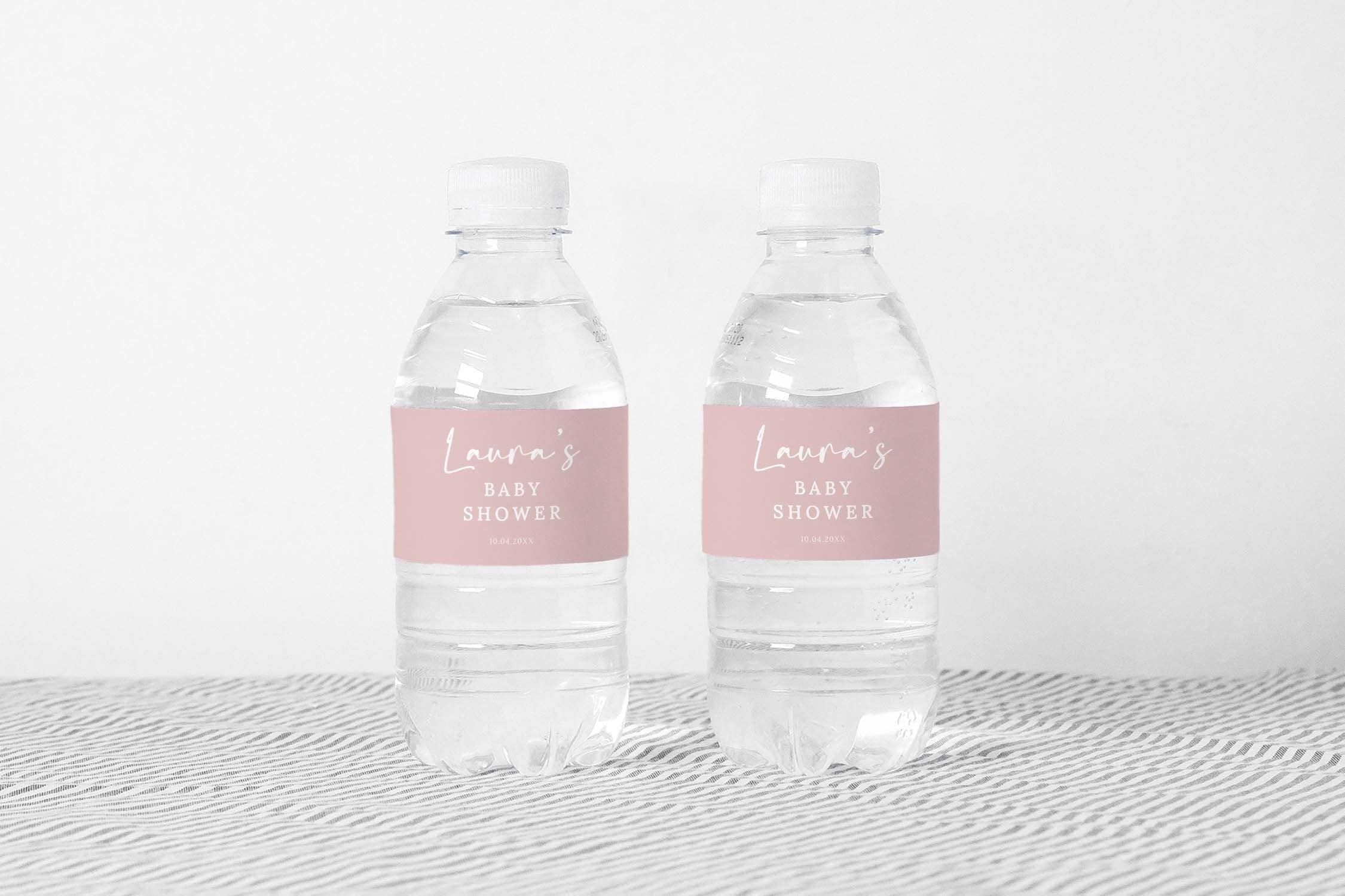 Editable Water Bottle Label Template Pink Baby Shower Theme - Etsy
