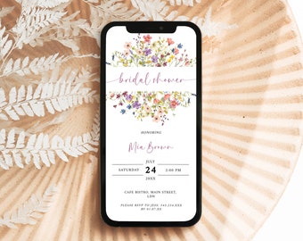 Wildflower Bridal Shower Digital Invite | Boho Floral Bridal Party Invitation | INSTANT DOWNLOAD #C19