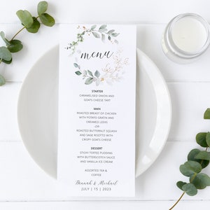 Modèle de menu de mariage Boho verdure, TÉLÉCHARGEMENT NUMÉRIQUE #N01