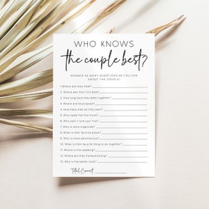 Who Knows the Couple Best Template, Fun Bridal Shower Game, How Well Do You Know The Couple Game, Editable Hen Do Party Game #CJ30
