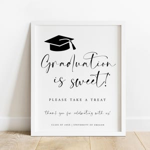 Graduation Treat Table Sign, Editable Graduation Dessert Sign, Printable Graduation Party Sign, Minimalist Graduation, INSTANT DOWNLOAD #G3