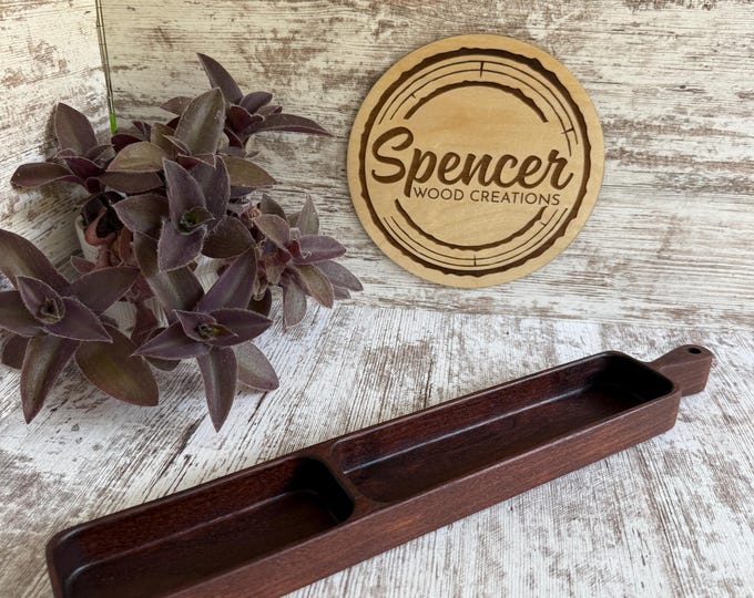 Handmade Wooden Cheese and Cracker Tray | Mixed Wood Charcuterie Board
