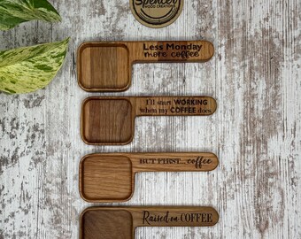Wooden Coffee Scoop with Built-In Bag Clip | Handmade Coffee Lover Gift