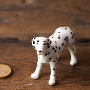 Handmade Ceramic Dog Figurine Dalmatian Dog Ornaments Collectable Animal Figure Pottery Gift