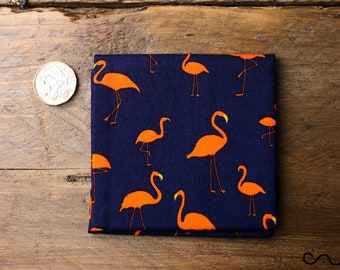 Handmade 100% Cotton Unisex Pocket Square Handkerchief Flamingo Wedding Navy AL