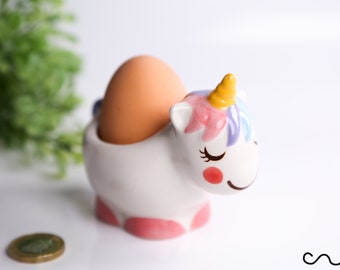 Hand-Painted Ceramic Unicorn Egg Cup – Easter Breakfast Gift