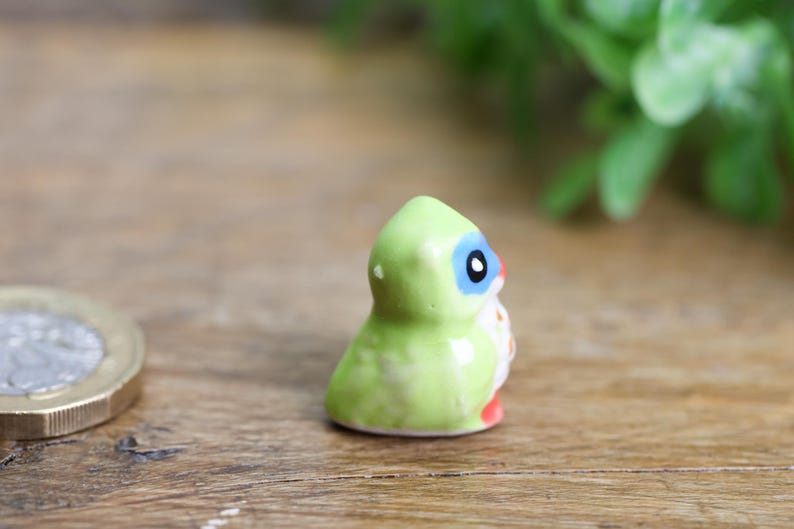Figuras de búho de cerámica pintadas a mano: pequeños adornos de animales, set coleccionable imagen 10