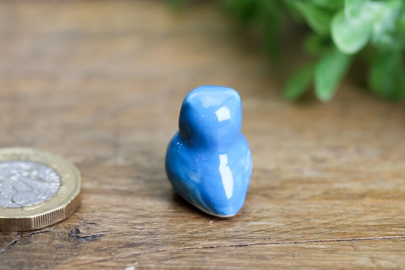 Figuras de búho de cerámica pintadas a mano: pequeños adornos de animales, set coleccionable imagen 9