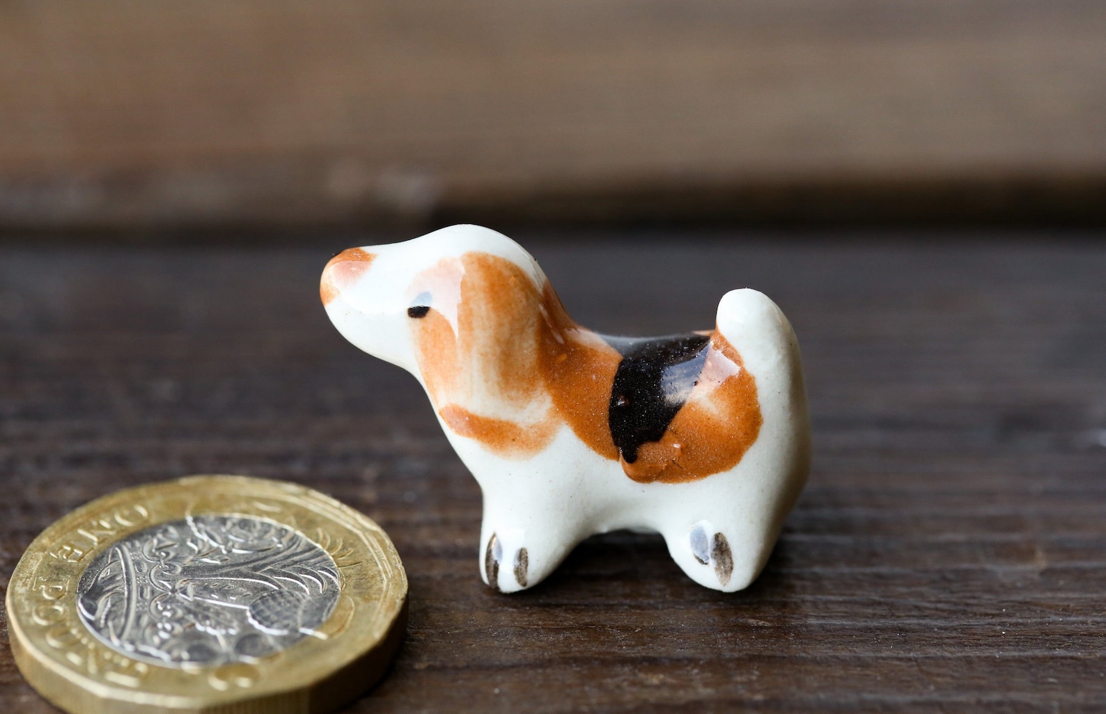 Ceramic Tiny Brown Dog Figurines Animals Miniature Outdoor Etsy