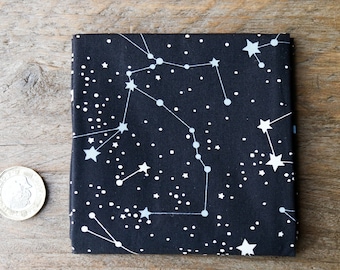 Handmade Unisex Pocket Square Cotton Handkerchief Black Horoscope Star Wedding R