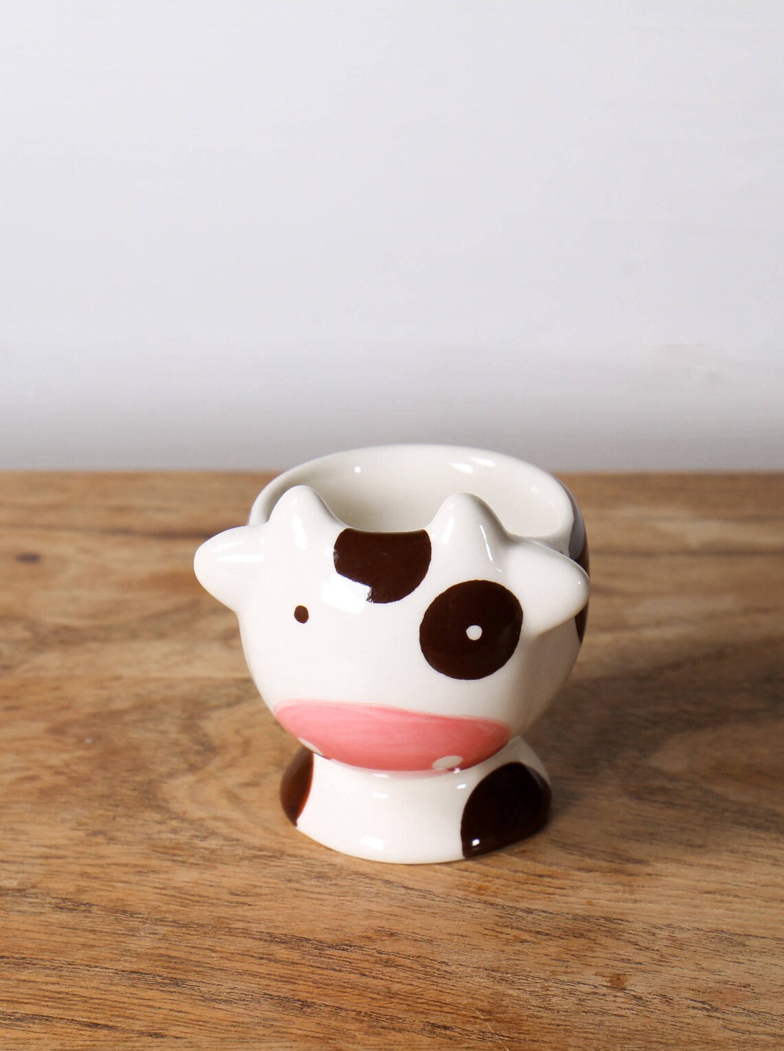 Lovely Cute Hand Painted Cow Egg Cup Ceramic Animal Farm Cups Etsy