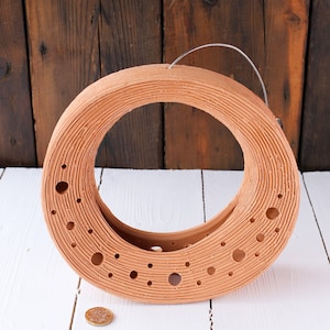 Handmade Terracotta Hoop Loop Hanging Plant Pot Orchid Gardening Outdoor Indoor