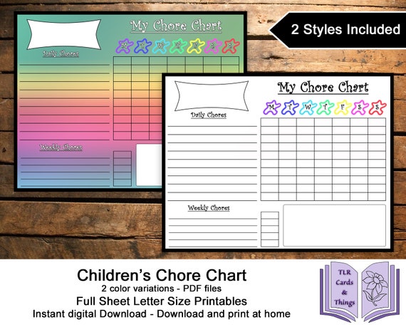 Printable Children S Chore Charts With Pictures