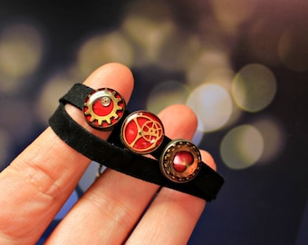 Steampunk jewellery Vintage watch  Clock face bracelet Clock mechanism Steampunk necklace Steampunk choker Resin and Gears Movement bracelet
