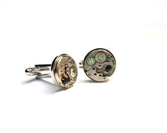 Steampunk Cufflinks Watch movement cufflinks Steampunk gifts Unisex steampunk cufflinks Watch movement cuff links Mens steampunk