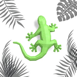 Salamandra en papel 3D | Escultura de papel de bricolaje | Patrón modelo de papel | Hágalo usted mismo | Patrón PDF | Origamis | decoración de la casa | Diseño Yume