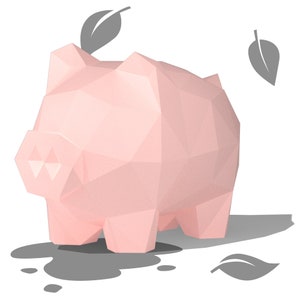 Artesanía en papel 3D de cerdo | Cerdo | Escultura de papel de bricolaje | Patrón de papel | Hágalo usted mismo | PDF | Origamis | decoración de la casa | Diseño Yume