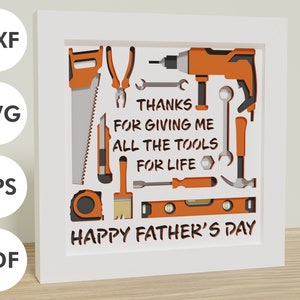Caja de sombras del día del padre | SVG EPS DXF | Hágalo usted mismo | Archivos de silueta, Cricut, Plotter y corte láser | Regalo creativo para papá.