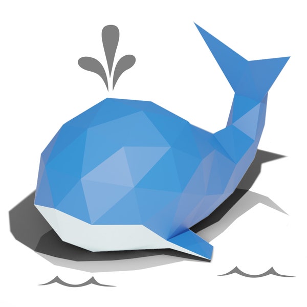 Whale 3D papercraft || DIY paper sculpture || Paper model pattern || Do it yourself || PDF || origami | home decoration | Deco | Yume Design