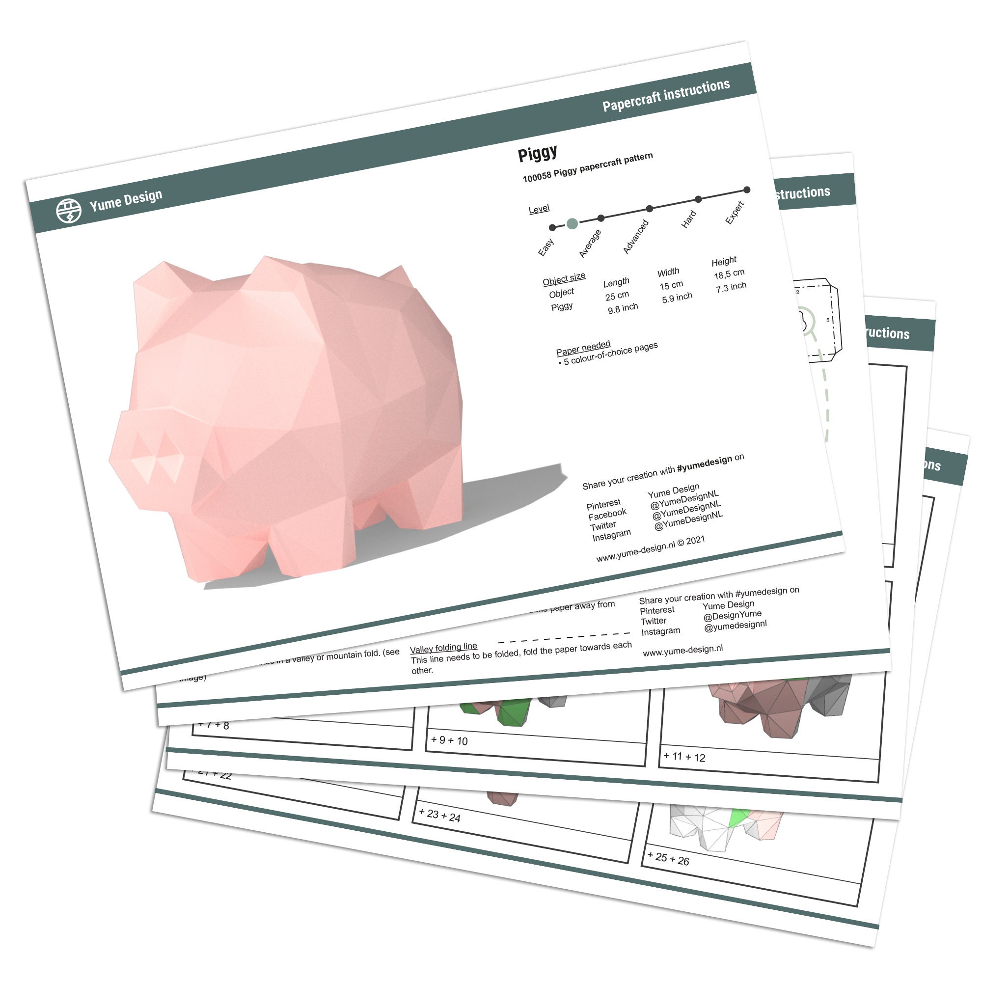 Piggy 3D Papercraft || Pig || DIY Paper Sculpture || Paper Model ...