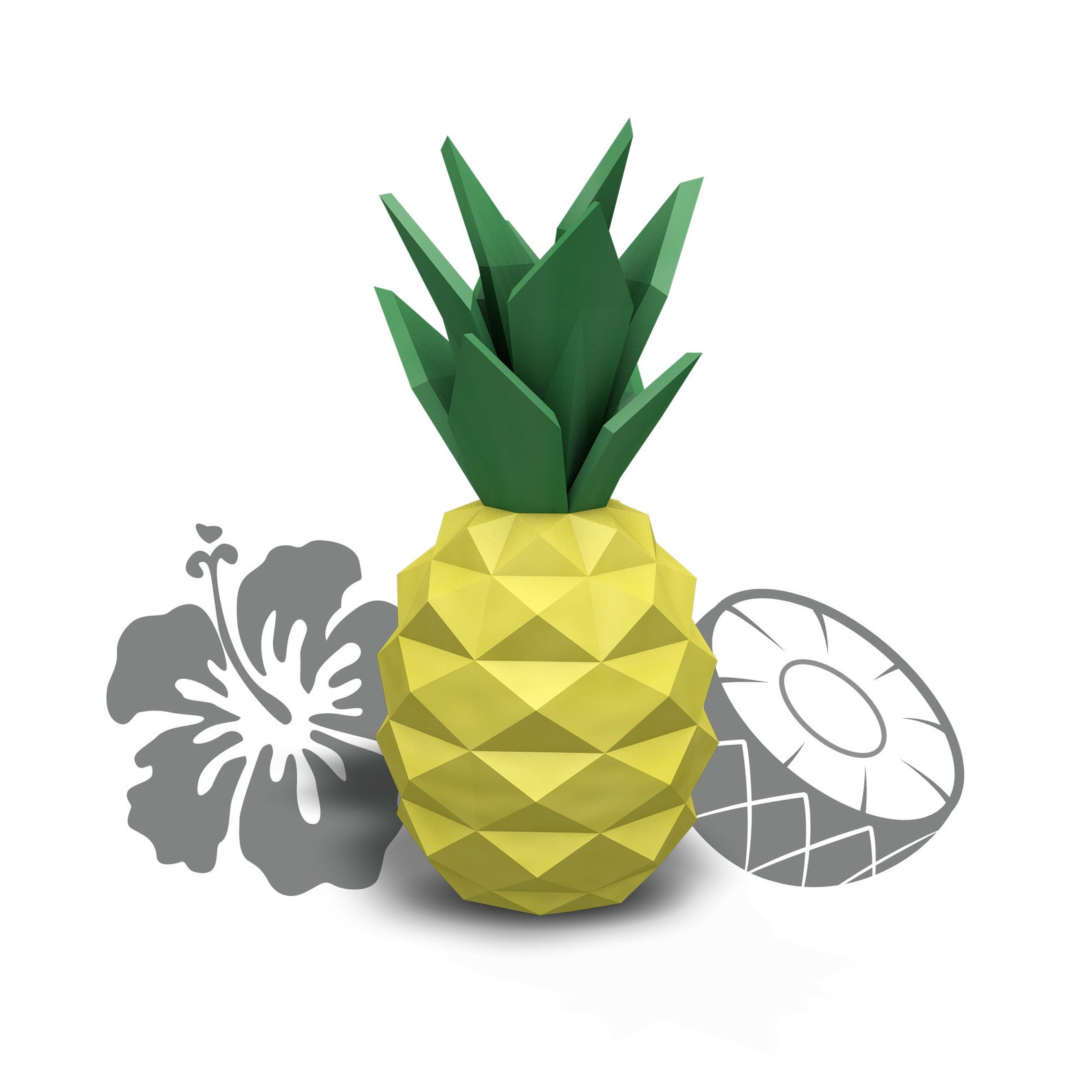 Pineapple 3D Papercraft || DIY Paper Sculpture || Paper Model Pattern ...