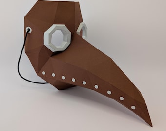 Papercraft Plague Mask Pattern | PDF and SVG Files for Cricut, Silhouette, Laser & Hand Cutting Projects |  Cosplay, Halloween, Costume